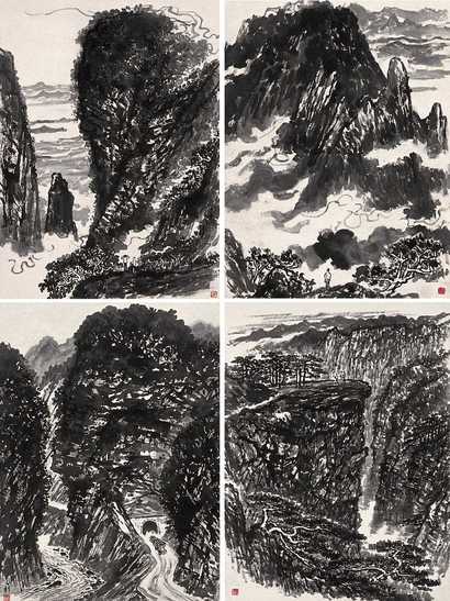 杨石朗 山水册页 镜心